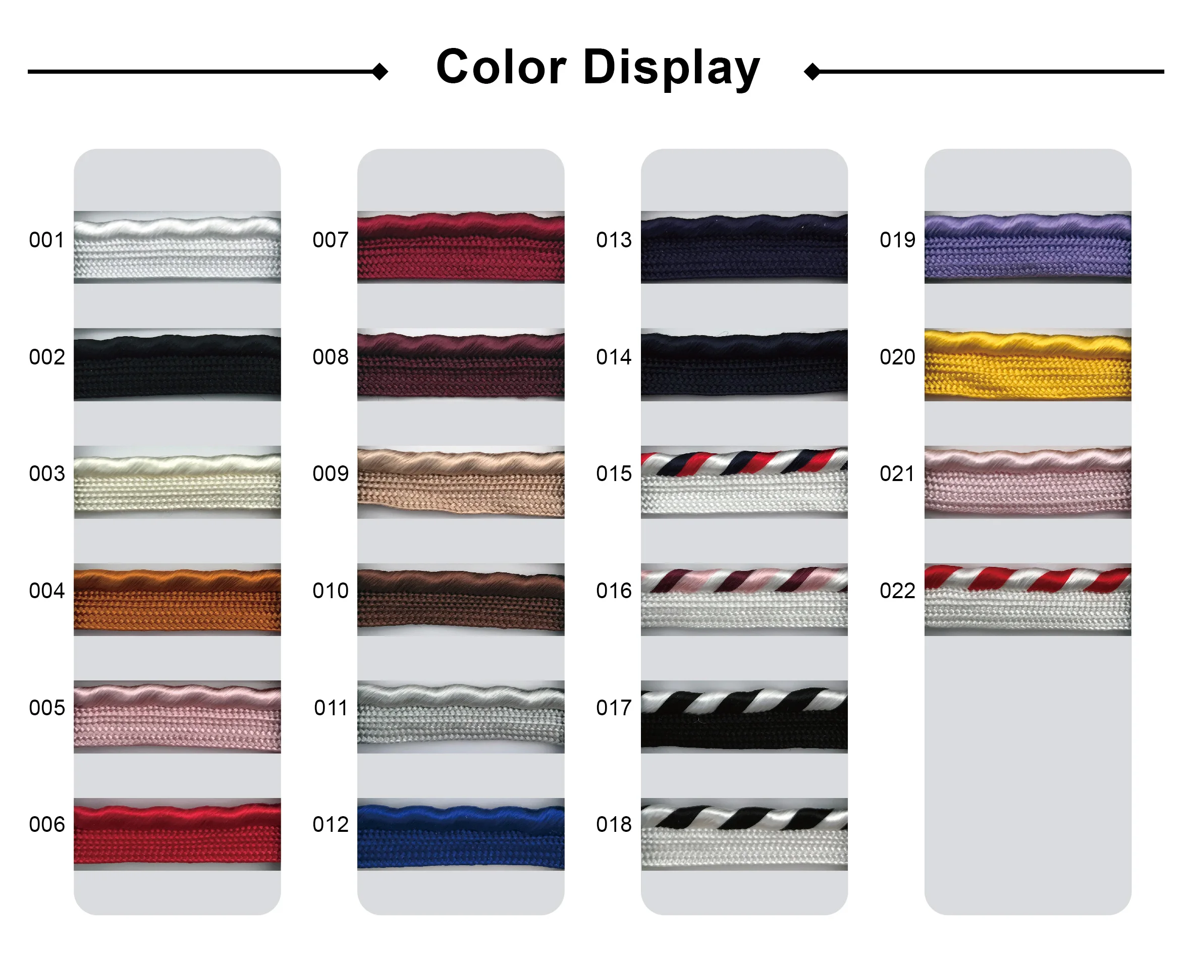 
9mm new design rayon webbing tape wavy piping cord 