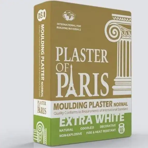 High Quality Plaster Gypsum Powder 25&40kgs pp Bag  Super White Set Initial 8-12  Egypt Gypsum Powder POP