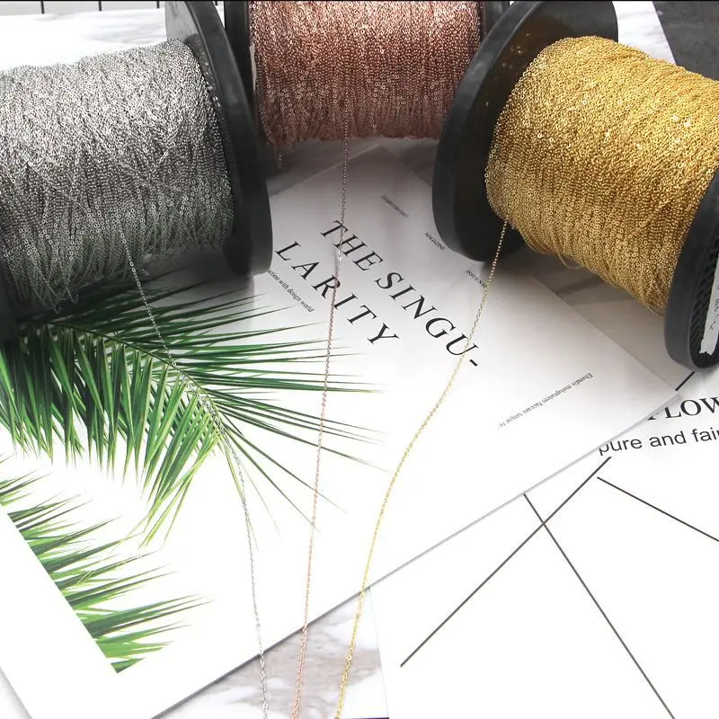 S925 Silver O-shaped Cross Chain Necklace Handmade DIY Necklace Bracelet Chain Wire DIY Jewelry Accessories Wholesale