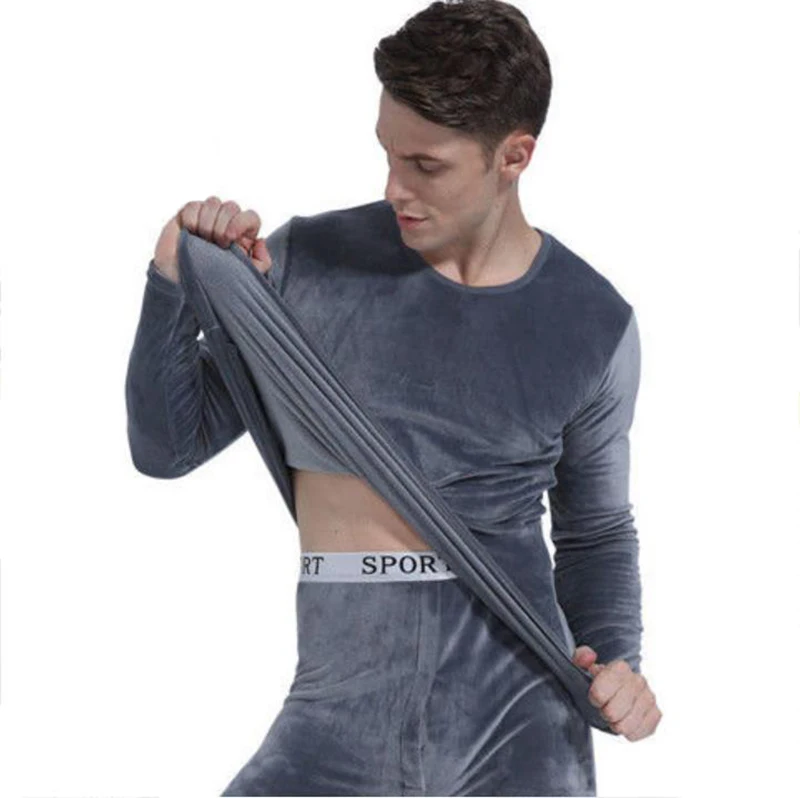 Лидер продаж 2020, зимние теплые комплекты нижнего белья из 2 предметов Ama Larsi большого размера, бесшовные плотные мужские комплекты термобелья с длинным рукавом