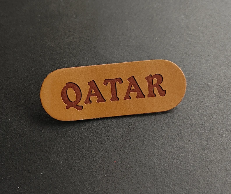 Promotional Personalized Minimalist Leather Short Design Leatherette leather labels for clothing