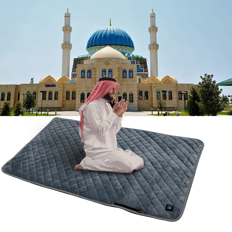 Customizable Foldable Prayer Mats Waterproof Crystal Velvet Muslim Prayer Mats Electric Usb Prayer Mats