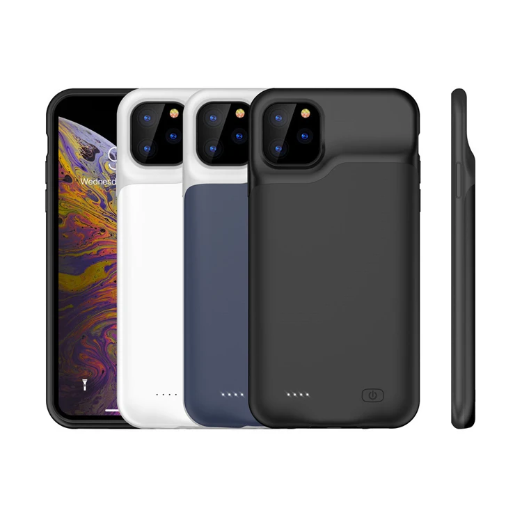 
Silicone Smart Battery Case For Iphone 11 Pro Max 5500Mah Backup Wireless Power Bank Battery Phone Case 