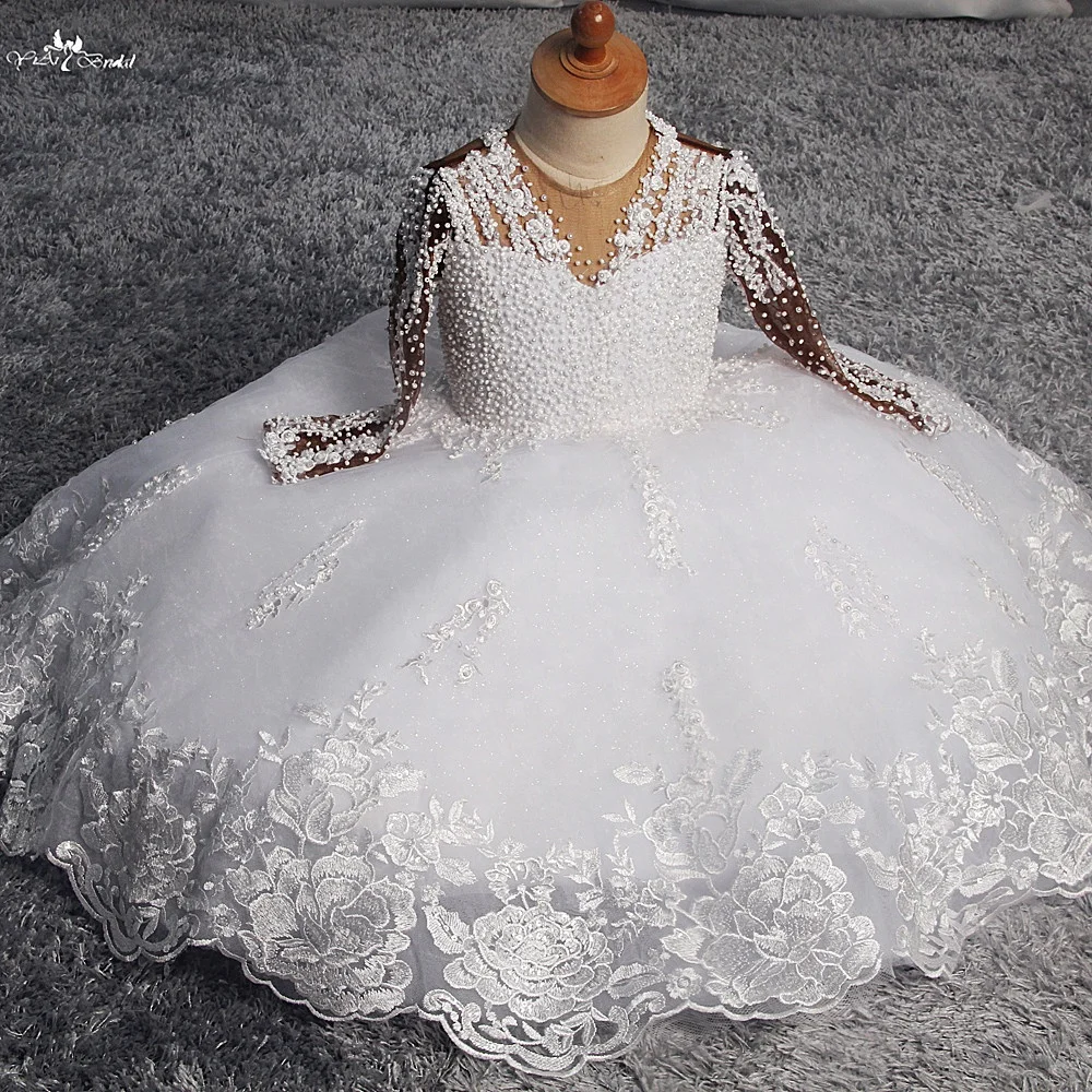 FG85 Custom Made Africa Flower Girl Dresses Wedding Kids First Communion Dress White