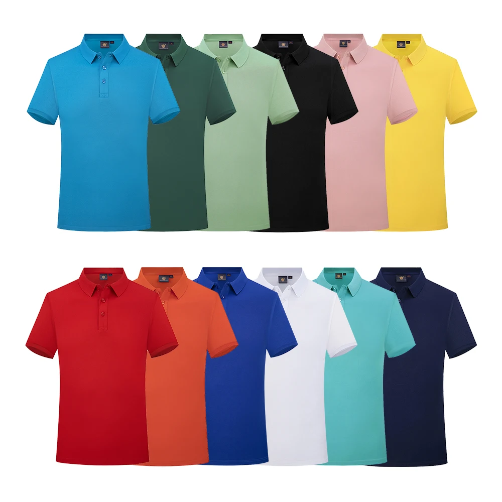 AI-MICH Wholesale Cotton Custom Polyester Polo Collar Embroidered T-Shirt Men Bulk Logo Oem Gym Samples Buttons Polo Casual