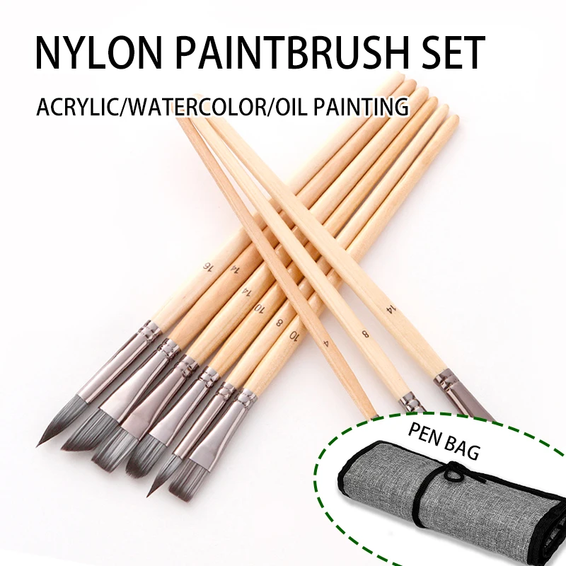 Bo Yi Xuan 24 Pieces Wooden Handle Artist Paint Brush Set For Art Painting