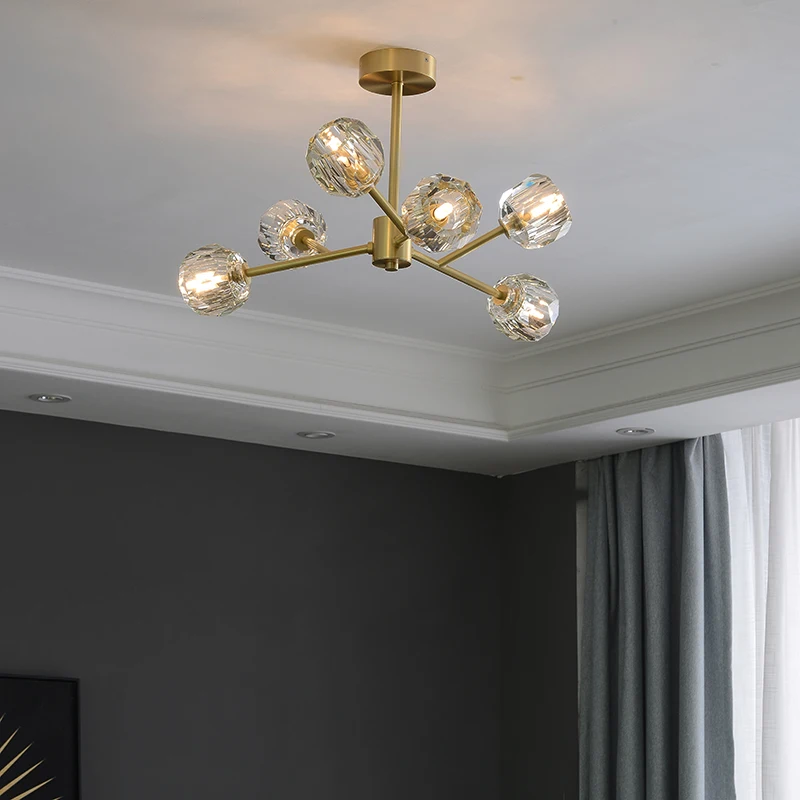 Modern Style Luxury K9 Crystal Lampshade Pendant Lamp Home Decoration Chandelier Hanging Light Fixtures