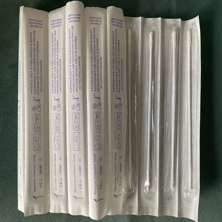 
foam swab nasal sample collection medical sterile sponge tipped swab 