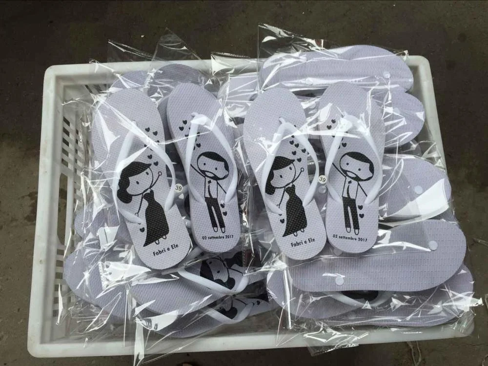 Cheap Flip Flops Custom logo Print, White Custom Wedding Guest Flip Flops Print, White Custom Made Wedding Flip Flops for Guests