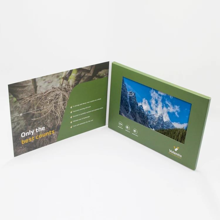Homemade paper book  Lcd Brochure Digital 7 Inch 10 Inch Video Module Video Invitation custom logo Card