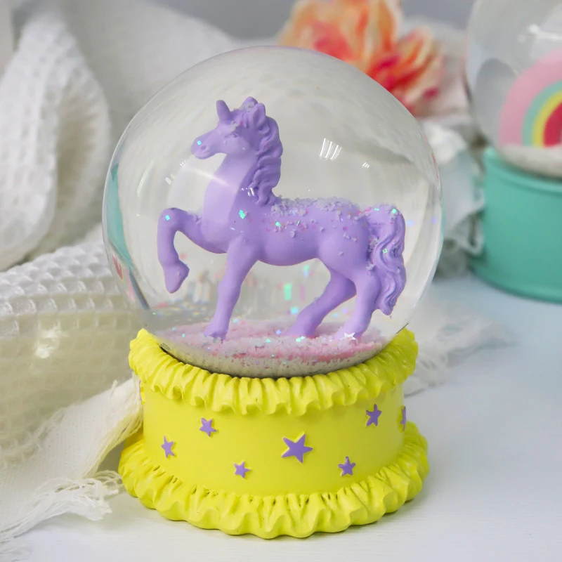 Redeco Customizable Snow Globe Glass Diy Snow Globe Ornament Resin Crafts For Gifts Home Decorations