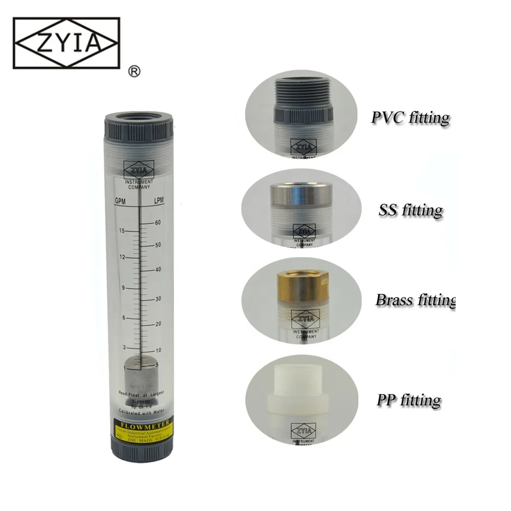 LZM series 5GPM  pvc acid small pipeline inline gas air liquid rotor flow meter magnetic  tri clamp  rotameter