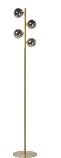 Scandinavian Floor Lamp Metal Round Glass Shade Adjustable Height Led Soft Warm Light For Home Lighting And Decoration