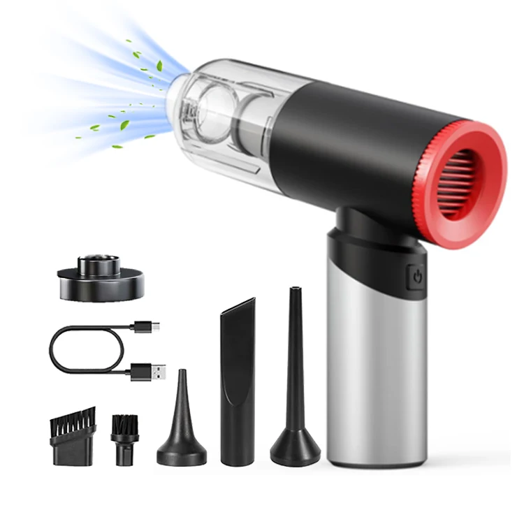 Wireless Portable Air Blower LED Light 3 In 1 Cordless Strong Suction Air Duster Handheled Mini Car Vacuum Cleaner