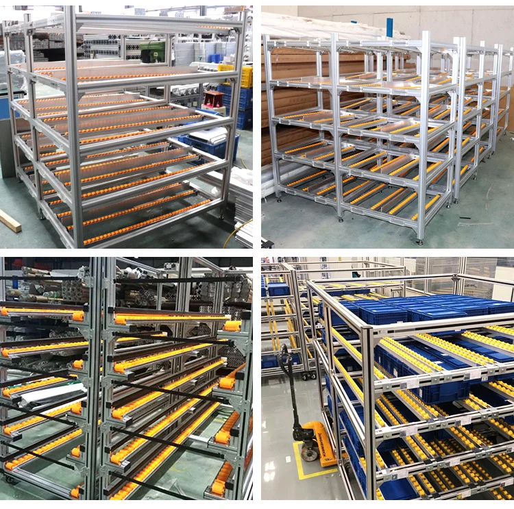 Roller Skate Wheel Conveyor Steel Roller Pipe Rack Anti-rust Aluminium Alloy Conveyor Roller Track for Sliding Shelf System