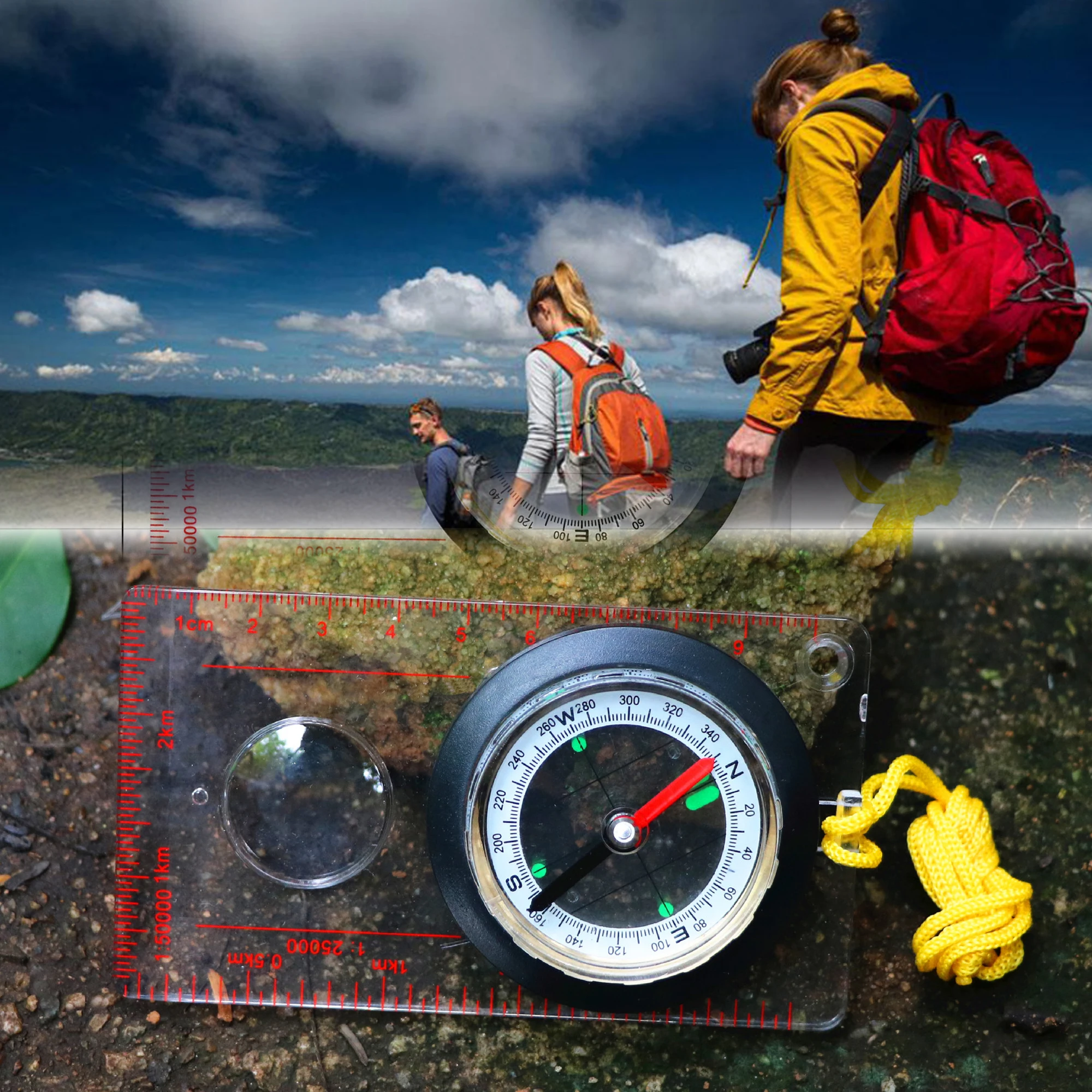 Acrylic RECTANGULAR ORIENTEERING COMPASS