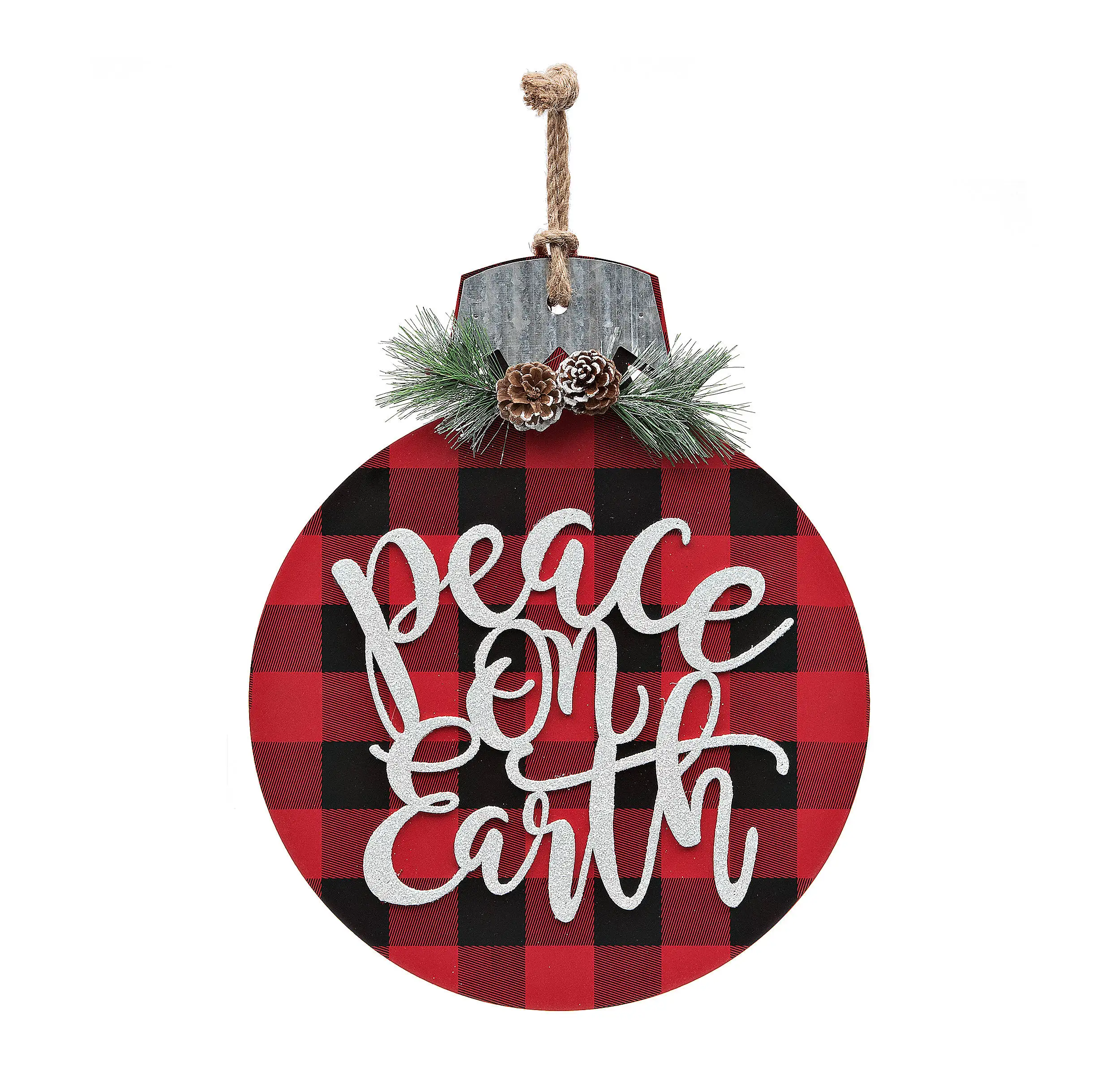 
Wooden Round Merry Christmas Plaque 