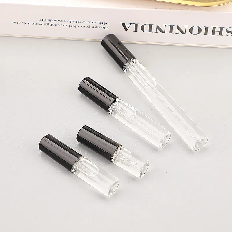 Clear Round 2ml 3ml 5ml 10ml Slim Tall Crimp Glass Fancy Perfume Bottle Spray 5ml Glass Packaging Perfume Bottle