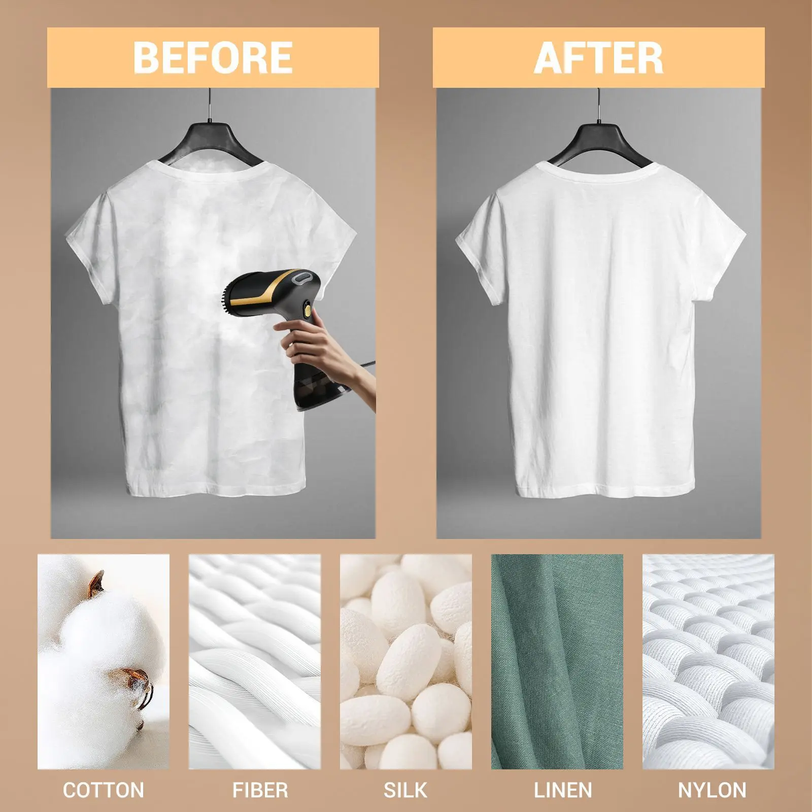 Portable Electric Ironing Machine Home Travel-Steel Construction Small Size Steam Wrinkle Removal Drying Clothes Indoor