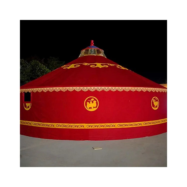 Competitive Price Waterproof Steel Frame Tent Mongolian Aosong Board Carved Yurt