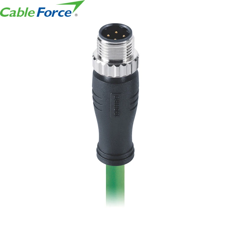 M12 4 контактный D код мужской разъем формованный 1 м ПВХ Cat 5e S/FTP Ethernet кабель экранированный