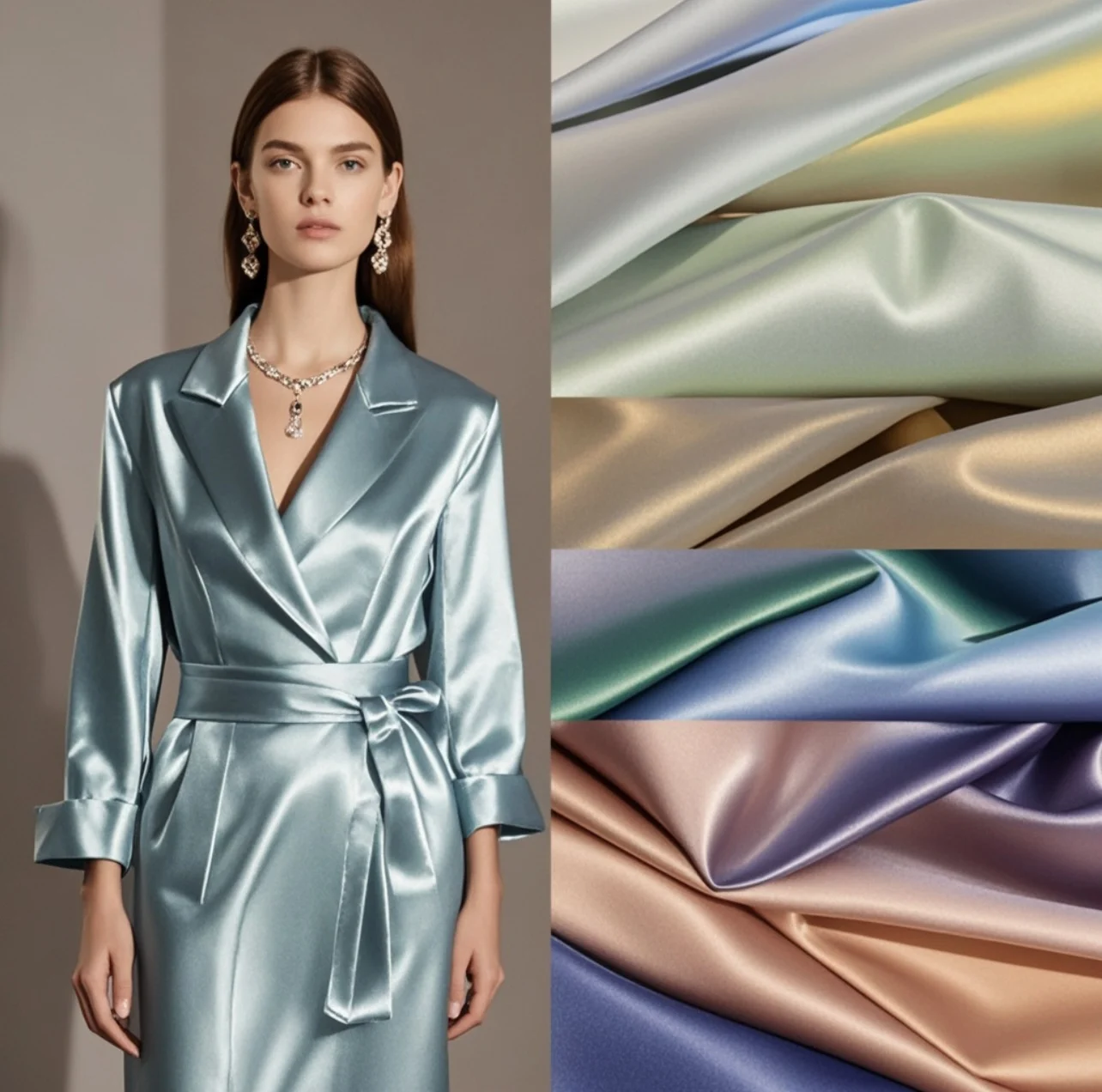 Acetate satin fabric satin fabric dress polyester satin color imitation silk clothing lining