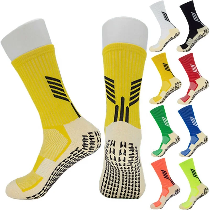 Non Slip Soccer Socks Cotton Adult Children Breathable Towel Bottom NON Skid Football socks in Crew Medium Size
