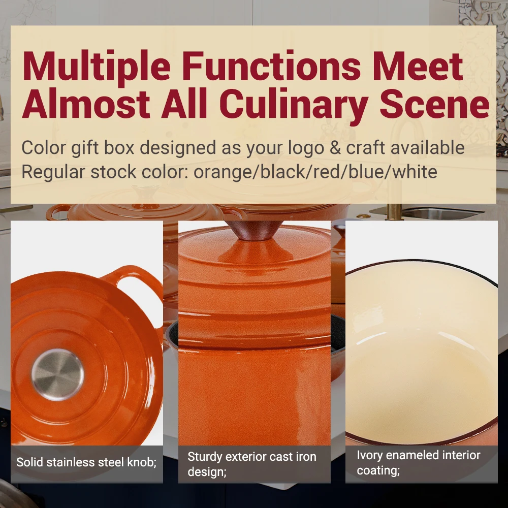 Cookercool Fashion Kitchen 9PCS Cast Iron enamel cast iron cookware sets