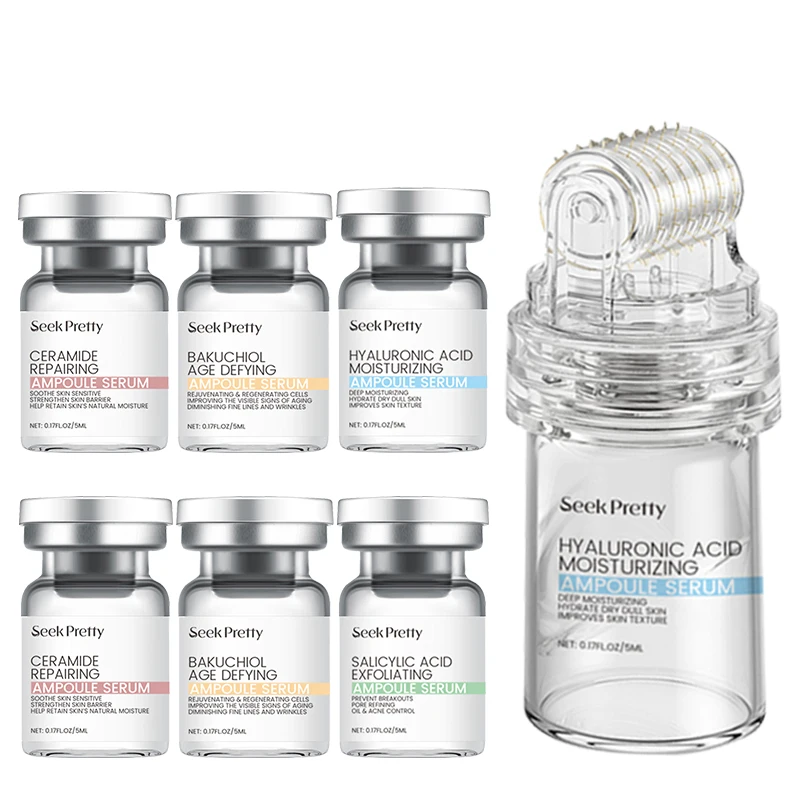 Collagen Peptide Anti Aging MTS Microneedling Stamp Serum Home Methotherapy Ampules Microinfusion Serum For Microneedling