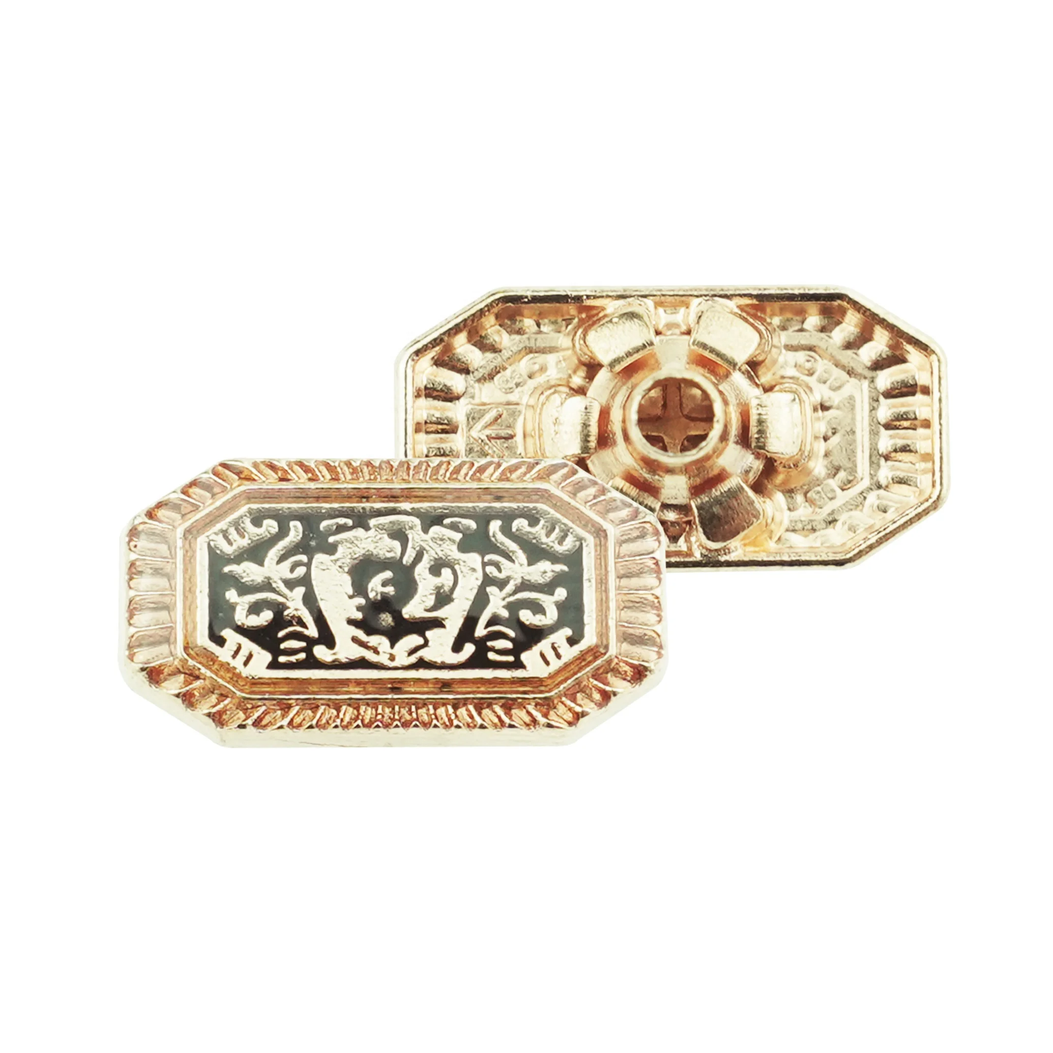 Jinyi Button Factory Sale Zinc Alloy Press 4 Part Button Logo Pattern Custom Metal Snap Button for Clothes