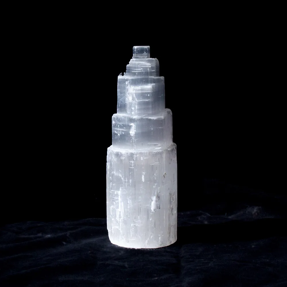 Wholesale  natural selenite lamp tower crystals healing for home decor