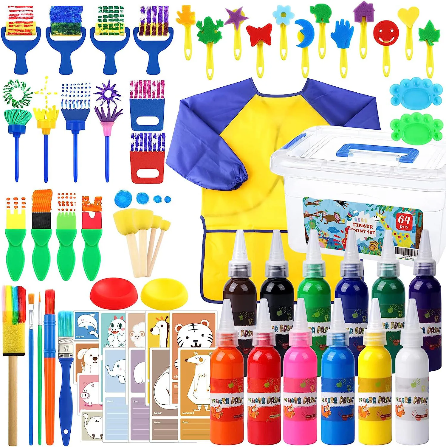 65 pack washable paint for kids 2 oz washable paint for kids non-toxic finger paint for kids
