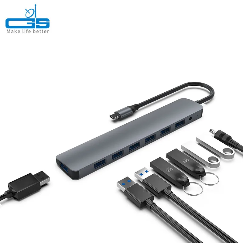 Usb Type c Hub 7 In 1 Usb Hub Multi Function Adapter For MacBook Pro Laptops