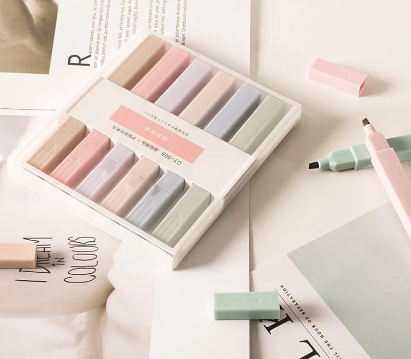 6 Pack Bible Pastel Highlighters Mild Assorted Colors with Soft Chisel Tip Square Cute Aesthetic Highlighters