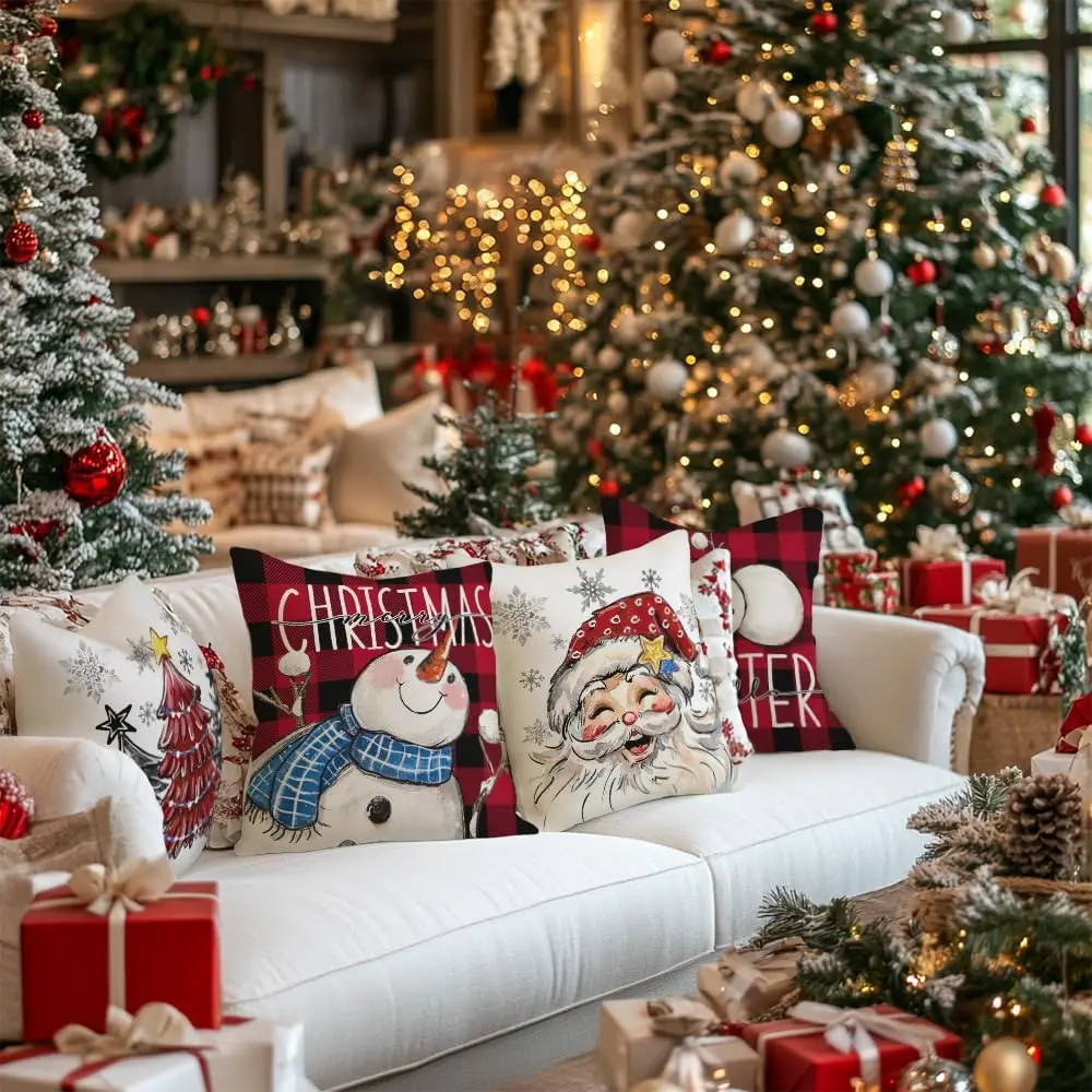 Christmas Pillow Covers Christmas Throw Pillow Covers Holiday Pillow Covers Cases for Couch Sofa bed etc