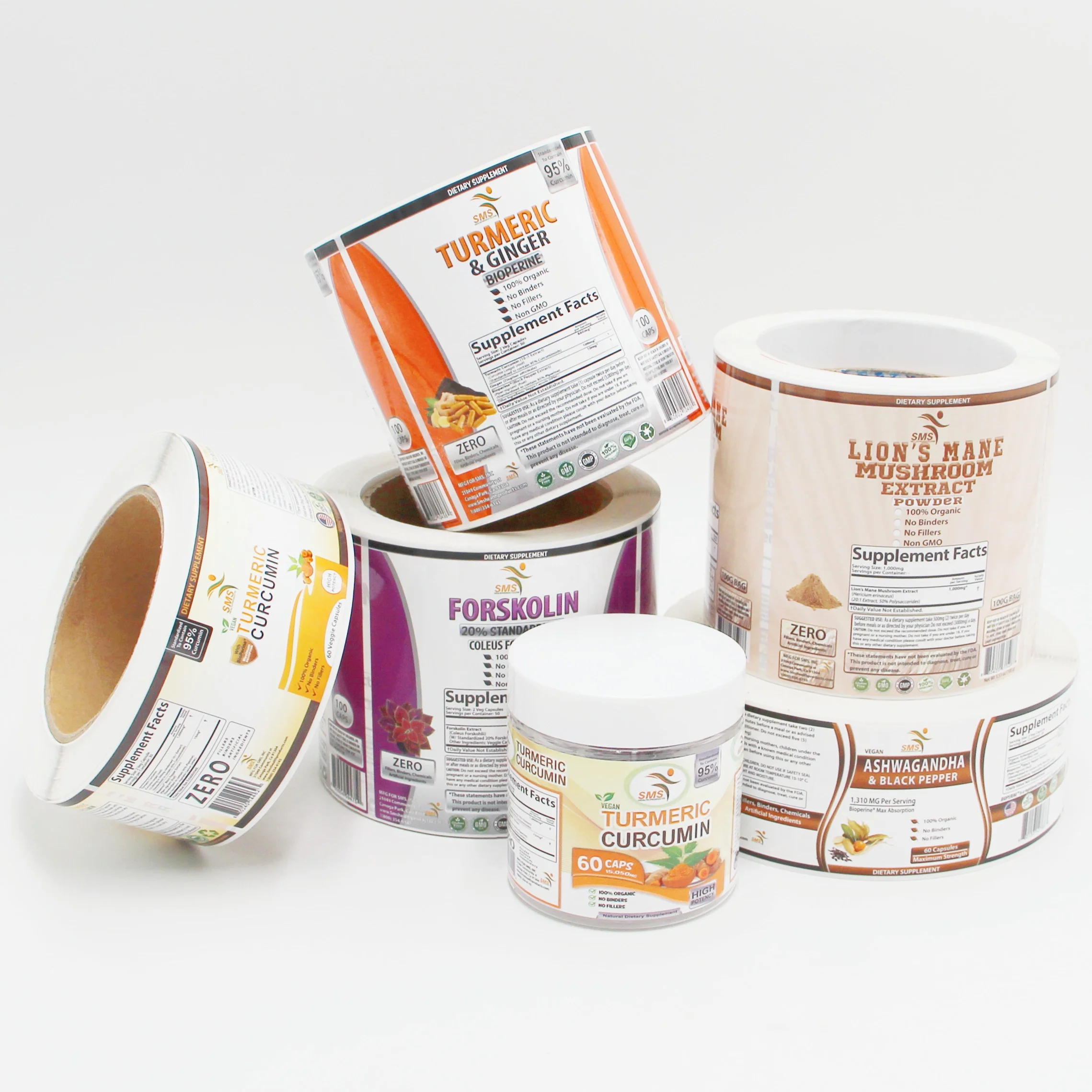 Company Logo Label Customize Stickers Personalized Adhesive Waterproof Capsules Bottle Labels Packaging Labels for Jars