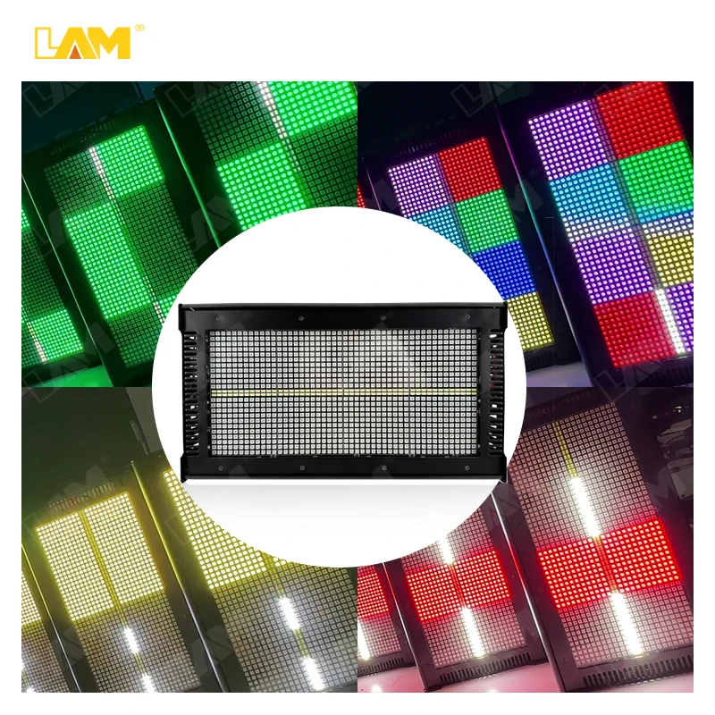 LAM 1000w 5050 LED Strobe Light RGB 3in1 Color Event Disco Flash Light 8 Segment 960pcs 5050 Led For Stage Strobe Matrix Light
