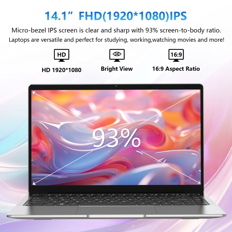 GXMO F141S 14 1 дюймов IPS ноутбук 8 ГБ + 512 Windows 11 Intel Celeron J4125 четырехъядерный до 2 7 ГГц Многоязычный компьютер