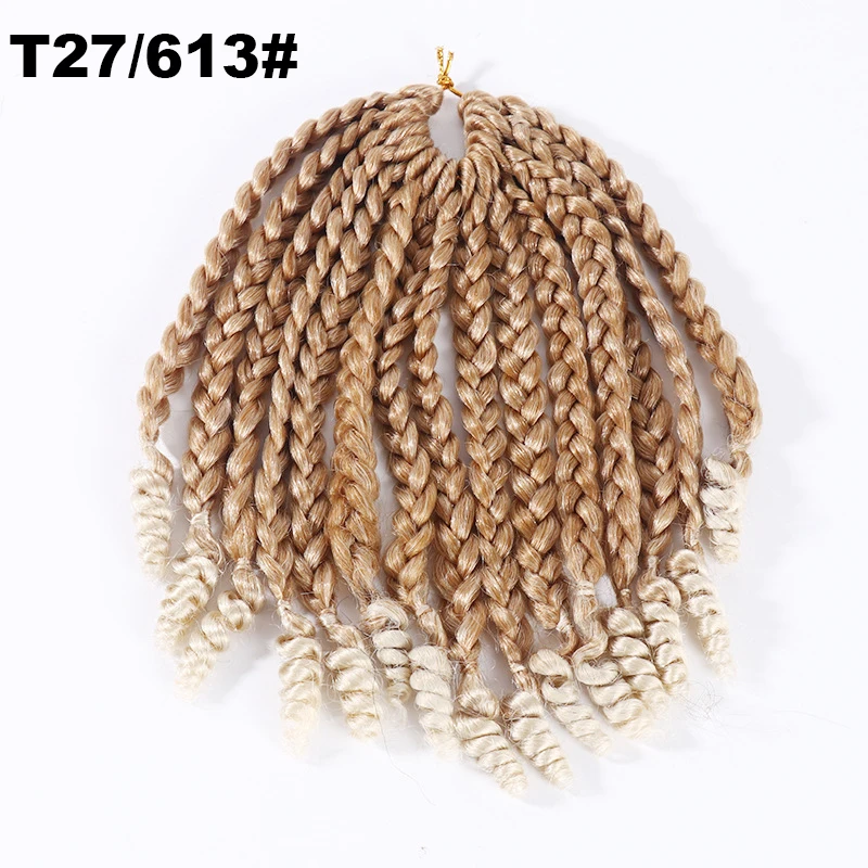 Popular synthetic hair jungle box braids crochet hair goddess box braids with curly ends gray premium fiber braiding hair