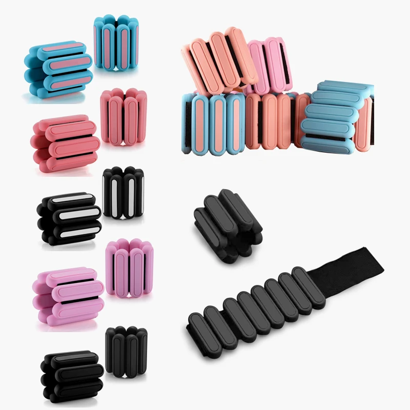 Wholesale Custom logo 2LB 4LB Workout Weights Ankle Bangles Fitness Exercise Silicone Adjustable Wearable Wrist Ankle Weights