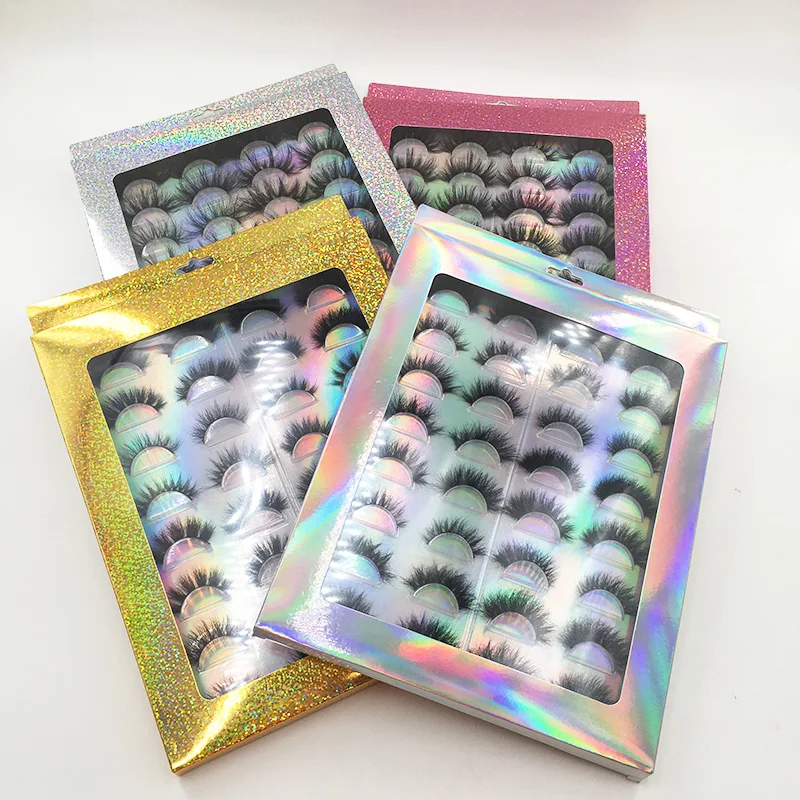 Lashes Book Dramatic Long Lashes 16 Pairs Eyelashes Book Packing Mix Natural 3D Mink Lashes