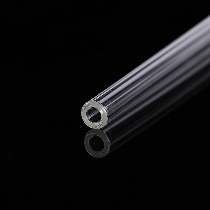 Drinking Straw Custom Logos Eco Friendly Reusable Glass Straw 1 Piece Transparent Bar Accessories Reusable Plastic Straw 12 Inch