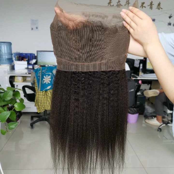 
Kinky Straight 360 Medium Brown Lace Frontal 10A Grade Virgin Brazilian Hair Lace Frontal Closure 