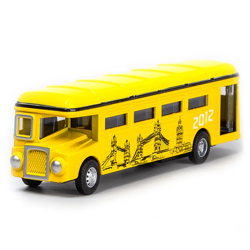 Wholesale custom zinc alloy mini England bus pull back car toy