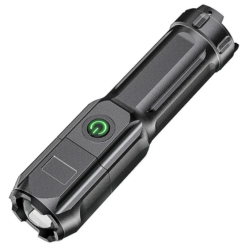 Wholesale Laser Logo Small Portable XPE USB Rechargeable LED Flashlights Torches Zoom Flashlight