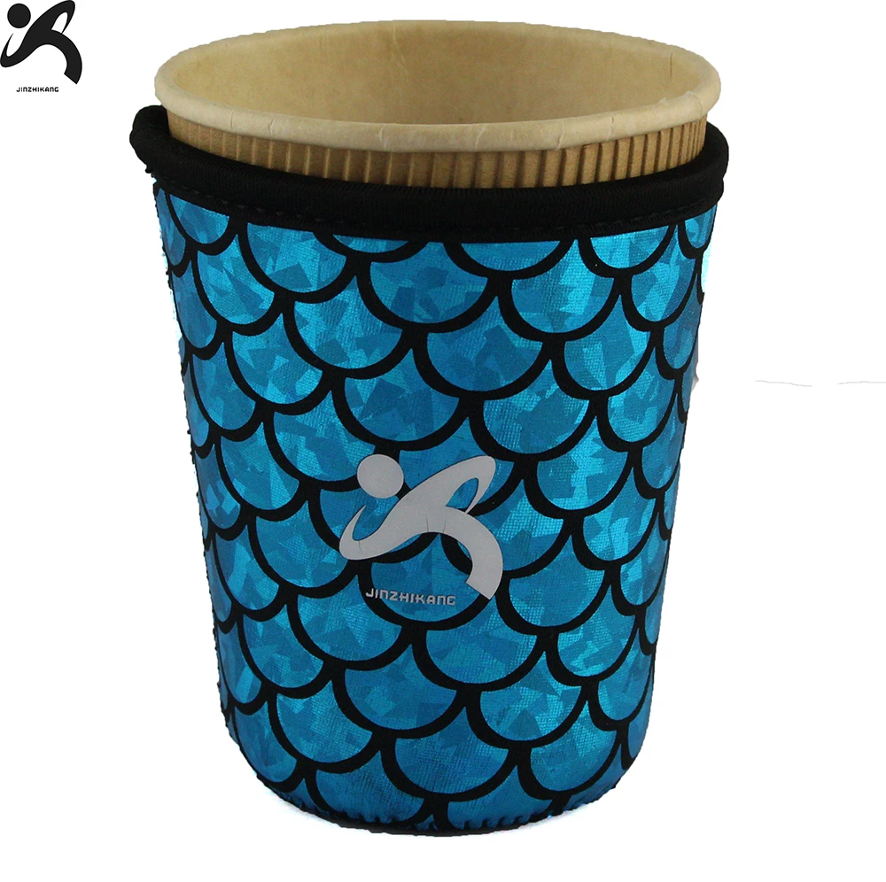 Customized Reusable Insulated Neoprene Iced Coffee Beverage Sleeves Cold Drink Cup Holder