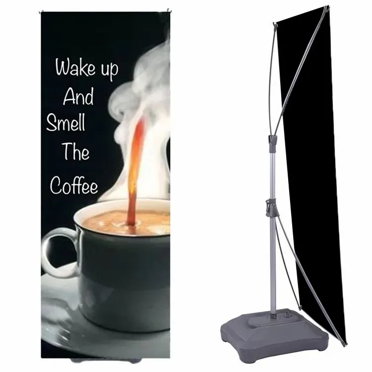 Customized Wholesale Retractable Banner Aluminum Double-sided X Banner Stand 10 Pcs Fiberglass + Aluminum Pole Dmx Stand CN;HEB