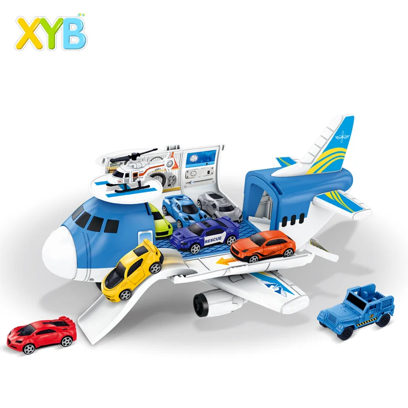 
XYB Hot Selling Transport Cargo Airplane Car Toy Play Set for 3+ Years Old Boys and Girls(Blue) 