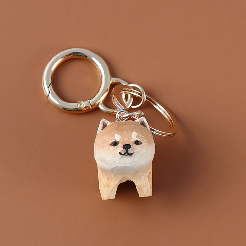 Carved Orange Cat Keychain Cat Hanging Cute Puppy Dog Pendant