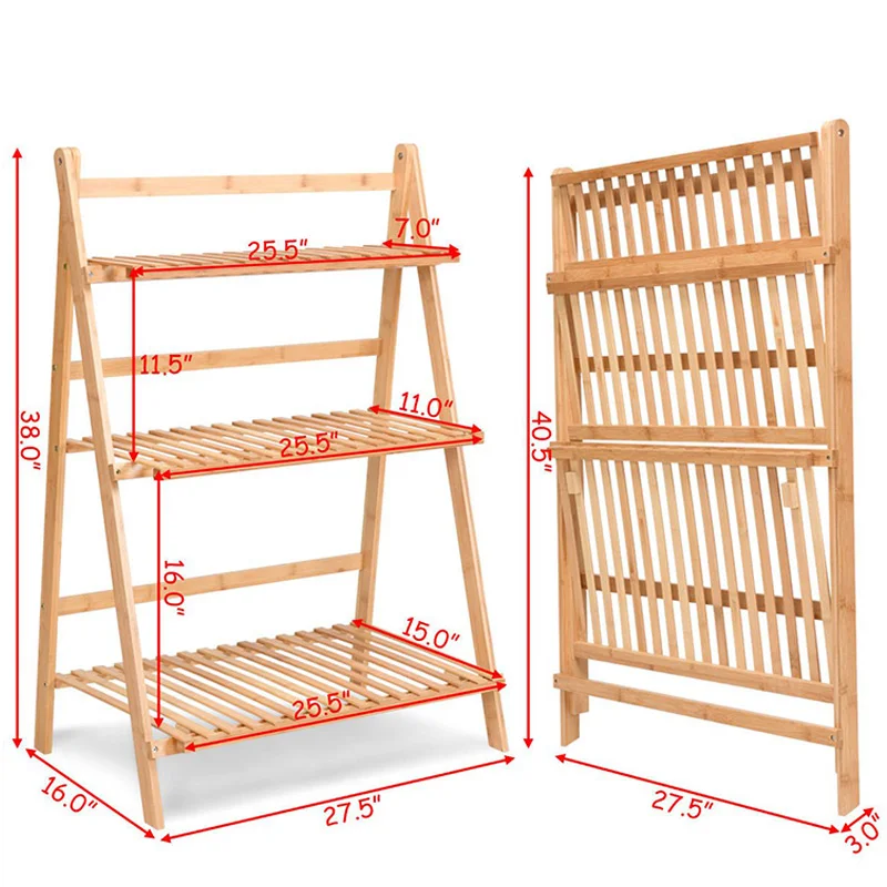 multi tiers bamboo flower pot shelf for plant stand rack organizer display pergola